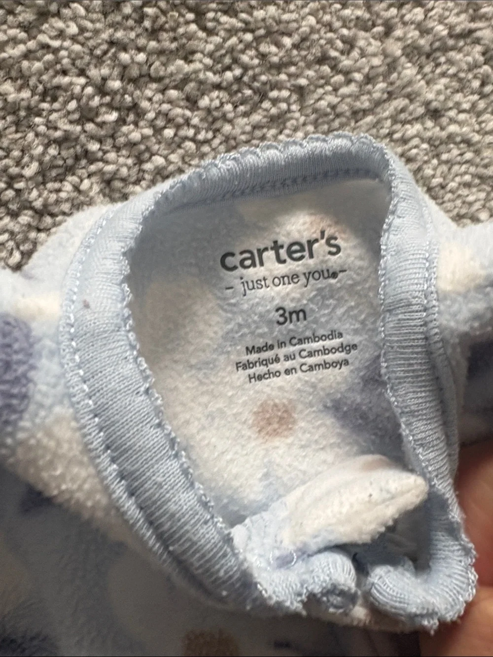 Carter's Floral Pink & Blue Fleece Footed One-Pieces - Pack of 2